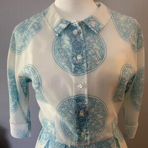 Vintage 1950s Blue & White L’Aiglon Dress